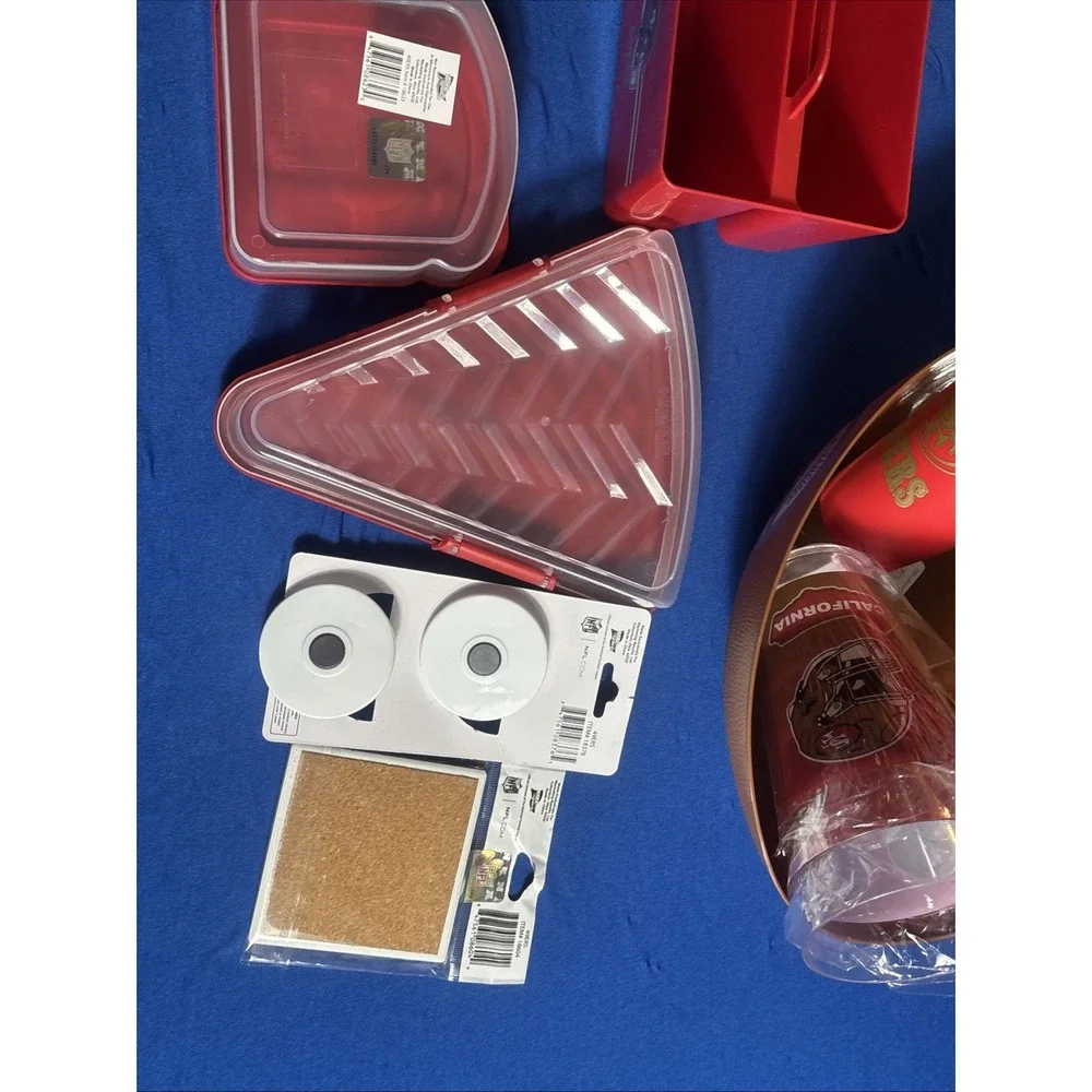 San Francisco 49ers Cups,pizza & Sandwich Container,chip Bowl Bundle Of 11 NFL